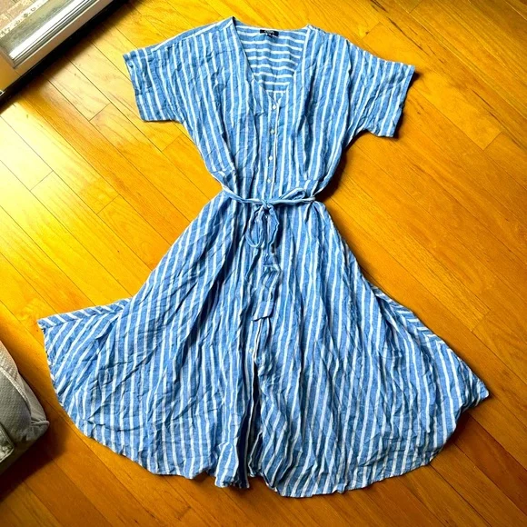 Chaps Dresses | Chaps Midi Button Up Dress XL | Color: Blue | Size: XL | Kray2932'S Closet